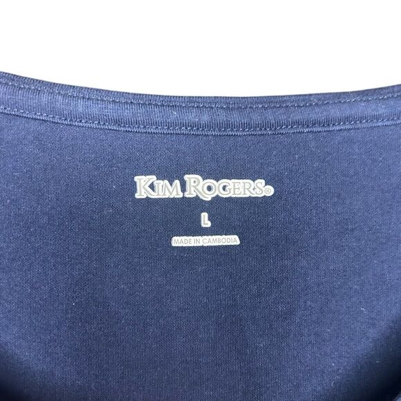 Kim Rogers Blue Short Sleeve Blouse Top Size L & Capri Shorts Size 16P 2 Piece - Picture 13 of 13